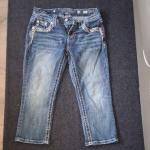 Miss Me Blue Embellished Ankle Jeans